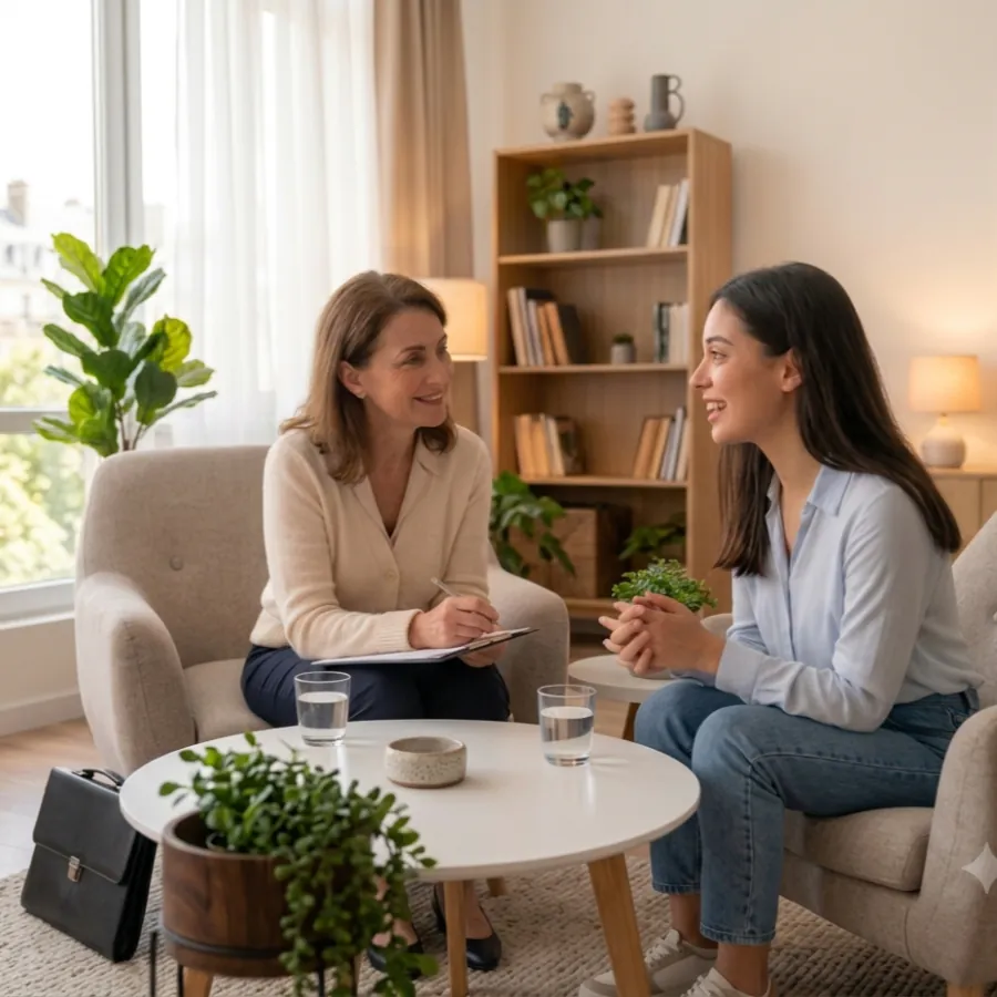 Consultation entre une praticienne et sa patiente