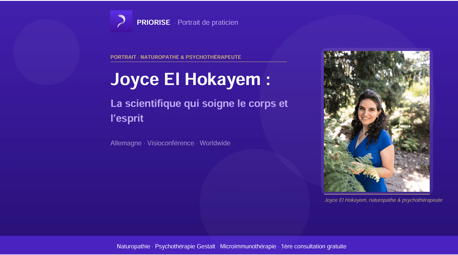 priorise  Joyce El Hokayem : la scientifique qui soigne le corps et l&rsquo;esprit